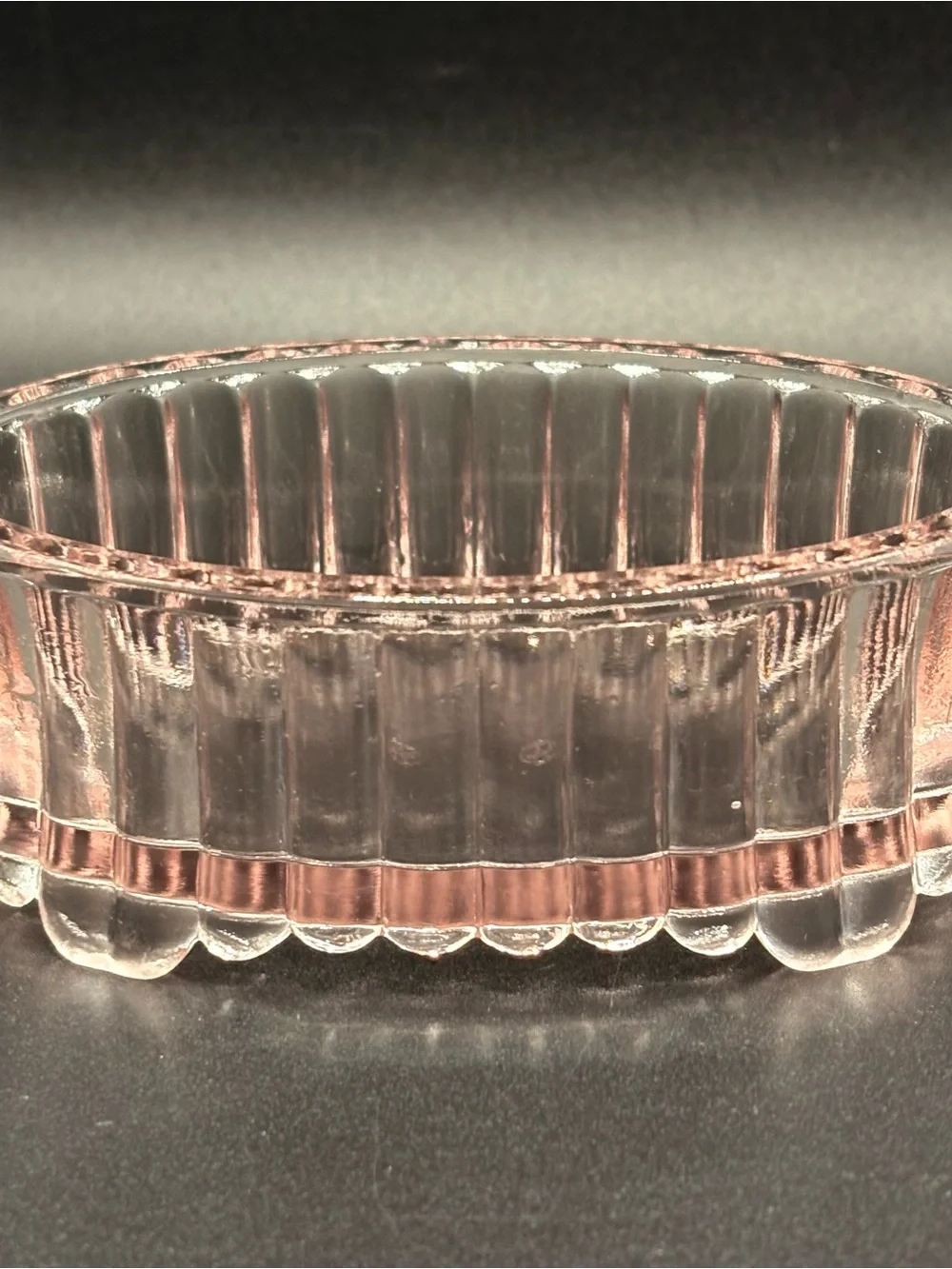 1988 Fenton Pink Glass Floral Butterfly Trinket Box